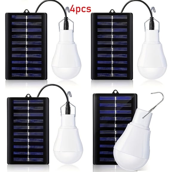 Solar Powered Lamp Portable Led Bulb Lights Solar Energy Panel Led Lighting for Camp Tent Night Fishing Lights Flash 350LM