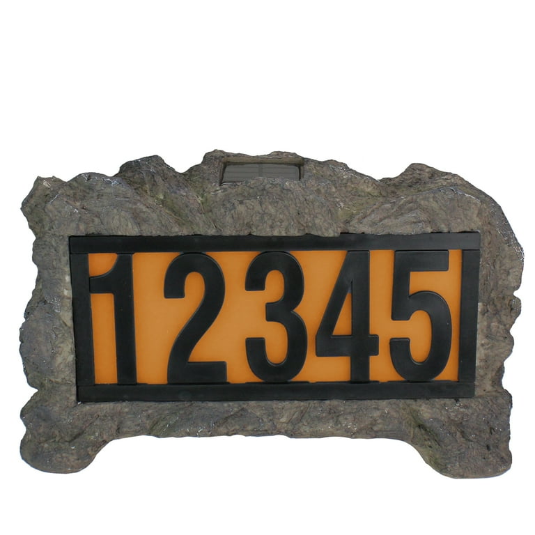 Solar Powered Lighted House Number Display Rock Walmart