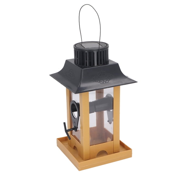 Solar-Powered Lighthouse Bird Feeder for Outdoor Gardens, Decorative Hanging Feeder for Wild Birds and Parrots