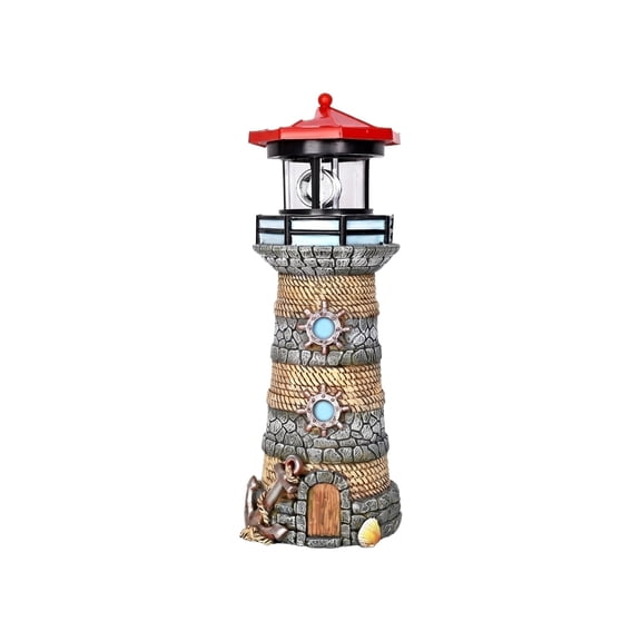 Solar Powered Lighthouse Garden Light, Waterproof Weather Resistant, 1 Piece Nautical Themed Decorative Statue, for Outdoor Patio Yard Lawn Coastal Landscape Decoration Auto On Off at Night