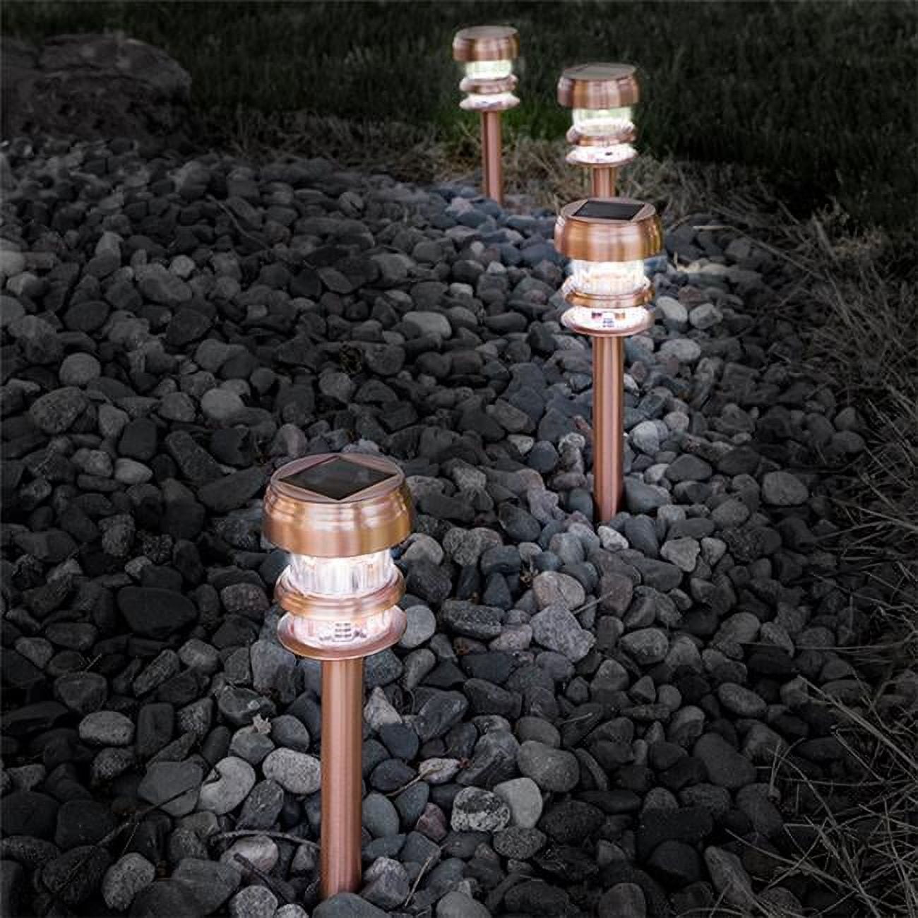 Copper Solar Powered LED Pathway Light Pack
