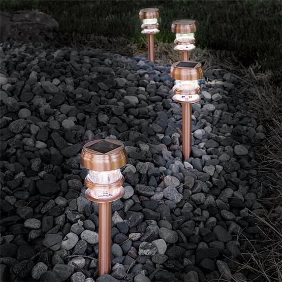 Solar Powered Lights - LED Outdoor Stake Spotlight Fixture for Gardens, Set of 4
