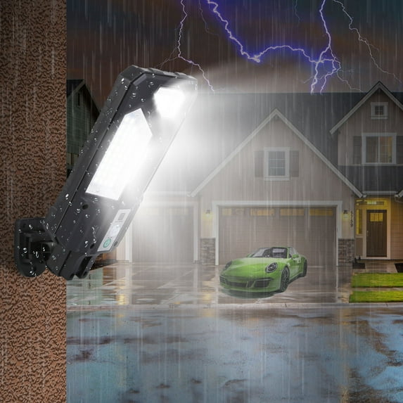 Solar Powered Lights Outdoor, TeqHome Solar Wall Light 87 LED Beads PIR Motion Sensor with Remote Control, Security LED Flood Lights, IP45 Waterproof, 270° Wide Angle Illumination Wall Lights