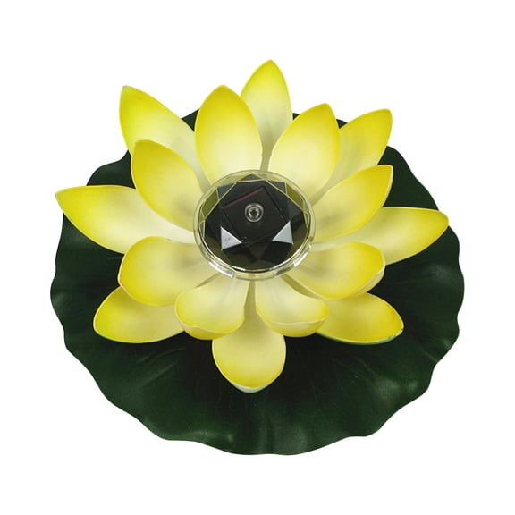 Solar Powered Lotus Flower Floating Light, LED Pond Pool Decoration, Waterproof Outdoor Garden Lamp, Artificial Plant Candle, Night Ambiance, 6 Inch