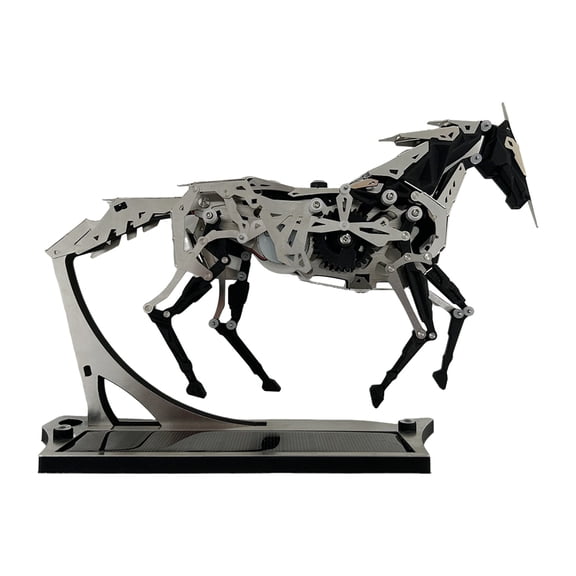 Solar-Powered Mechanical Horse 3D Metal Building Set, DIY Assembly Kit with Precision Transmission Structure, Collectible Decor & Gift for Home(Ty1)