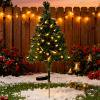Solar - Powered Mini Christmas Tree Light Outdoor/Indoor Festive Decor With LED Lights