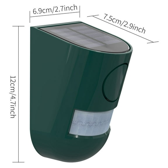 Solar Powered Motion Sensor Alarm, 110dB Loud Siren With Flashing Strobe Light, Wireless Outdoor Security Alarm, Weatherproof IP65, For Home Yard Garden Shed Garage Driveway Security, 4 Modes