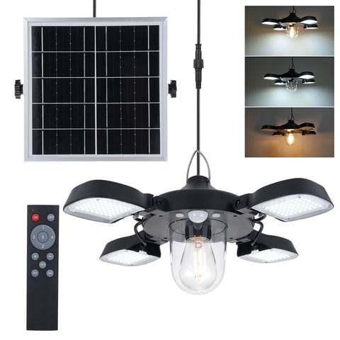 Nosilbek Solar Powered Motion Sensor Shed Light, 192LED 1200LM 4-Head Daytime Work Light