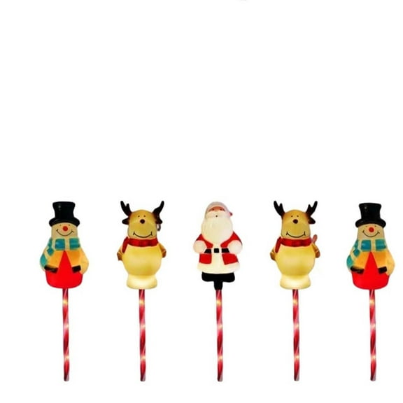 Solar Powered Moving Christmas Lights for Outdoor Decor, Waterproof LED Yard Stakes with Snowman and Reindeer Designs, Auto-On at Night for Garden Pathway and Terrace, Warm White Illumination(B）