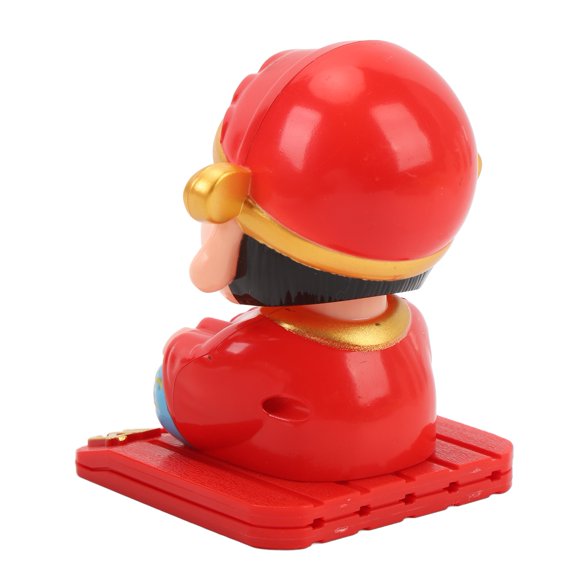 Solar Powered Nodding Cai Shen God Statue, ABS Wealth & Luck Decor for Desk, Car Dashboard, Office, 7.2x7.4x10cm