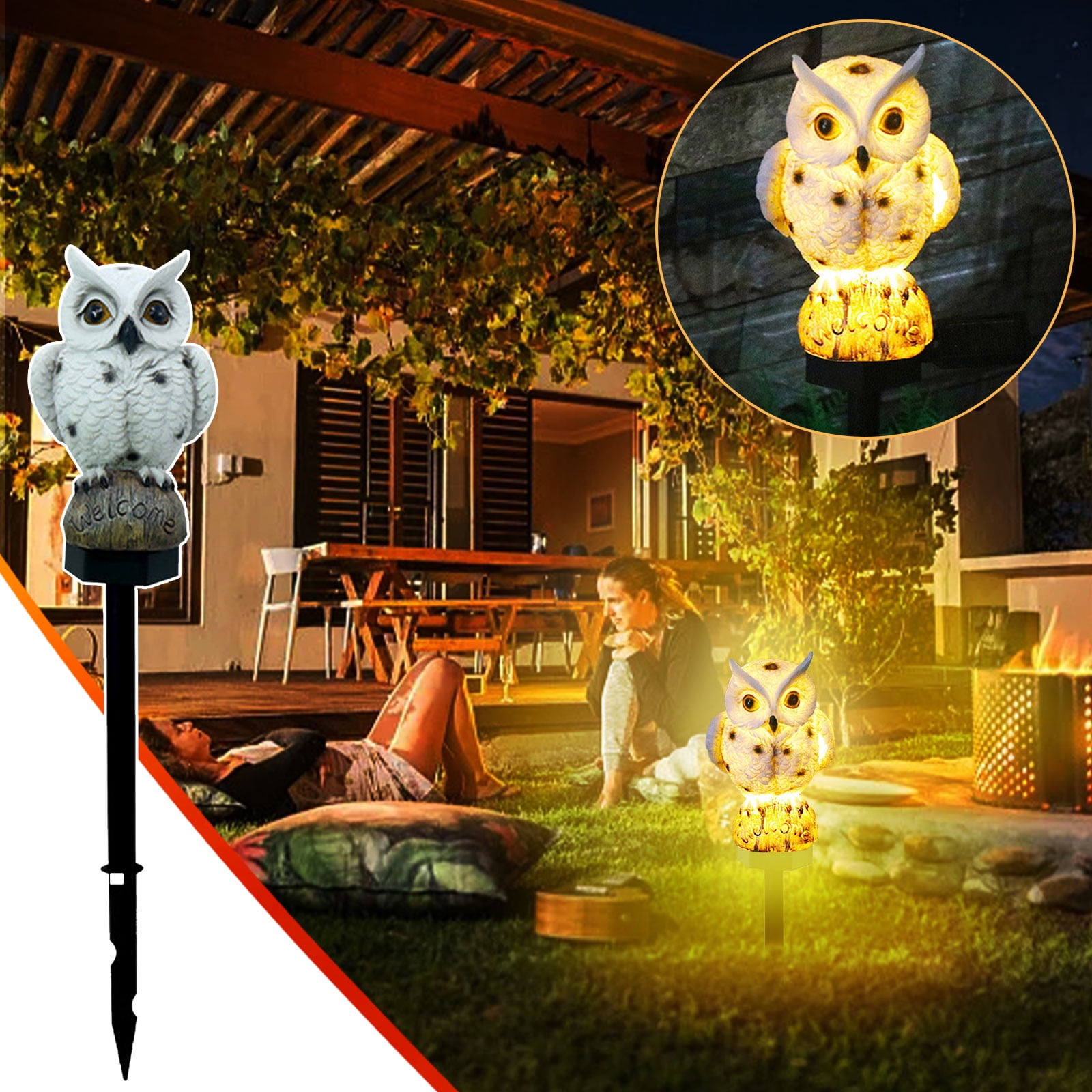 Solar Powered Outdoor Decorative Floor Socket Lights Without Wiring