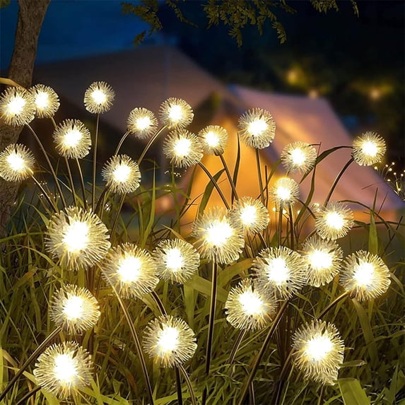 Solar Powered Outdoor Garden Lights, Waterproof LED Landscape Lighting for Yard Patio Pathway, Decorative Solar Lamp with Auto On/Off, Warm White