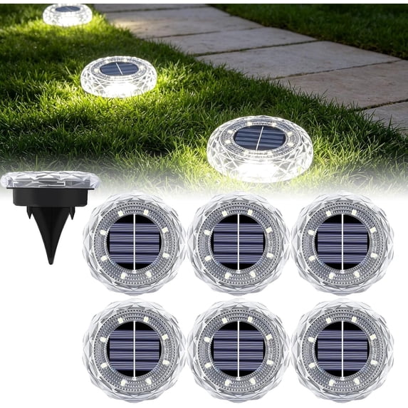 Solar Powered Outdoor Ground Lights, Waterproof LED Landscape Lighting ...