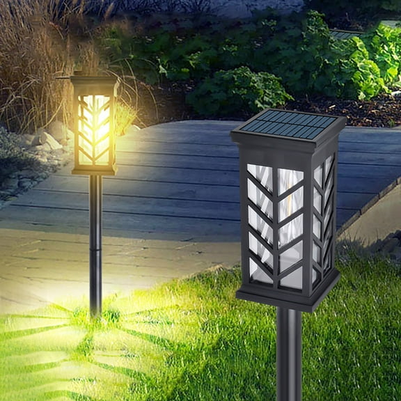 Solar Powered Outdoor Ground Plug Lamp | ABS+PC Waterproof Construction | Warm White LED | Intelligent Light Control | Dusk-to-Dawn | Lawn, Pathway, Garden Décor | 1-Pack | Rechargeable Battery
