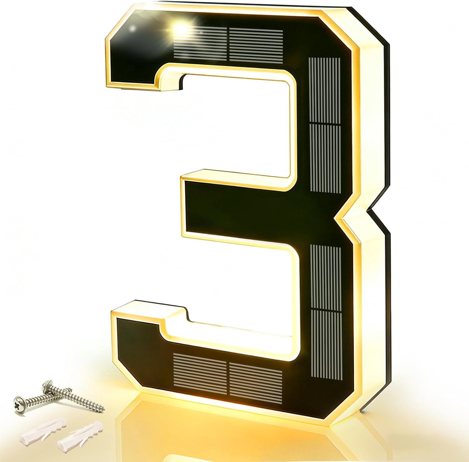 Solar-Powered Outdoor House Number Light, 9 In Waterproof LED Address ...