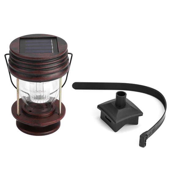 Solar Powered Outdoor LED Light Garden Lamp with Strap for Courtyard Balcony Railing White
