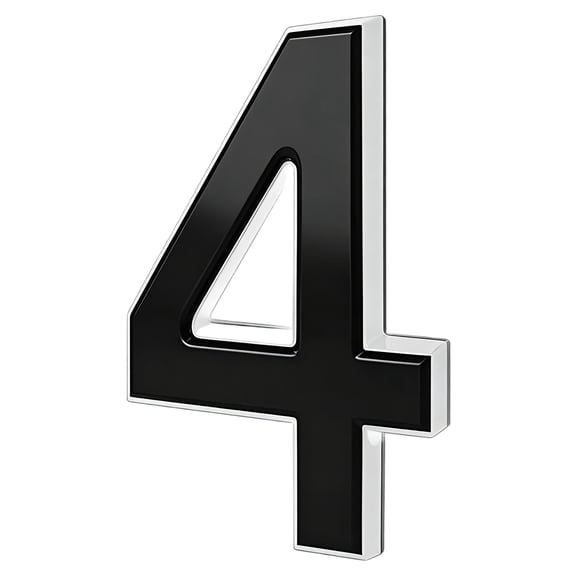 Solar Powered Outdoor Lighted House Number 4 - Sun-Powered Illuminated Address Sign with Solar Panel, Weather-Resistant, Easy to Install - for Home, Yard, Patio, Apartment, Garage, Driveway, Walkway,