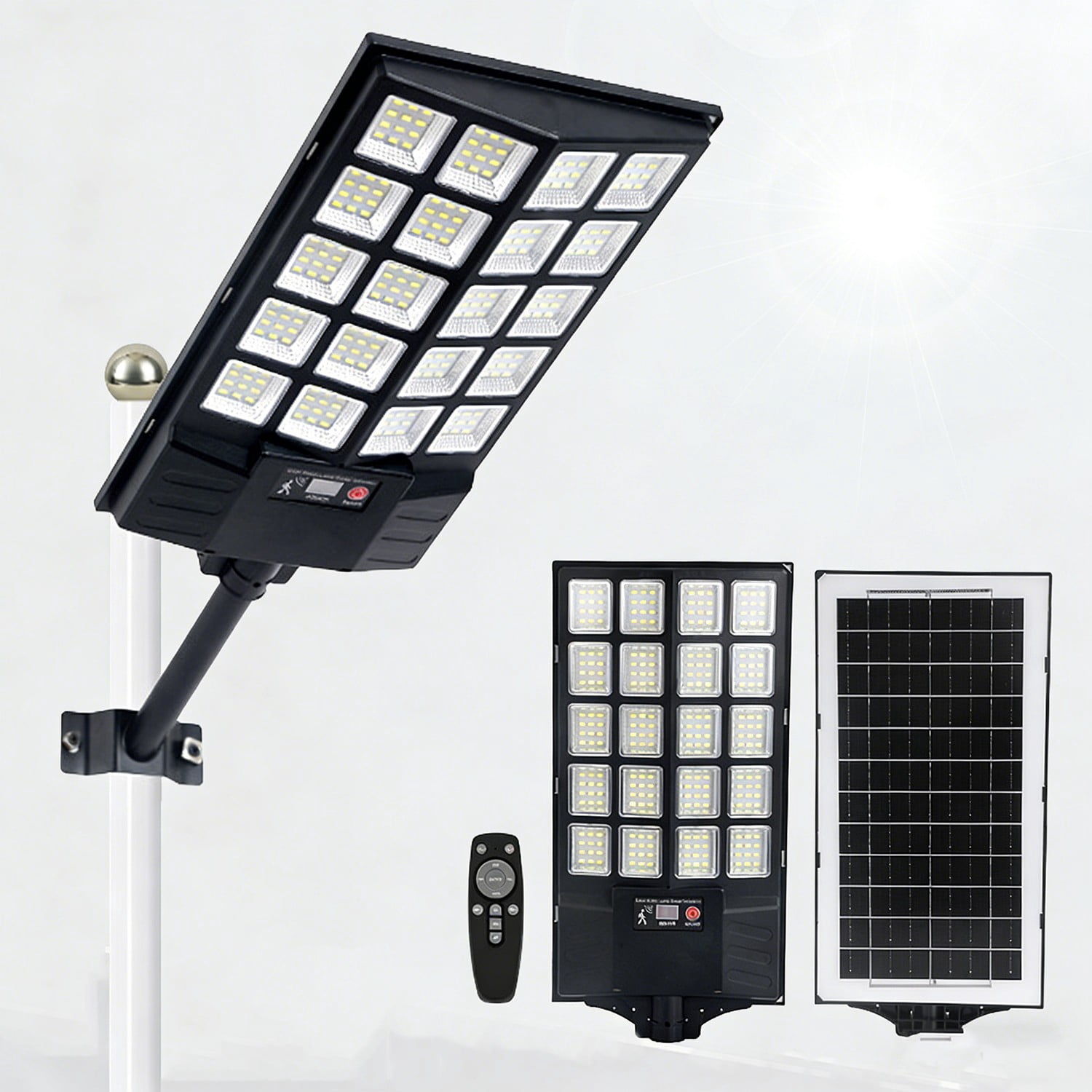 Solar LED Flood Light, Dusk to Dawn, Motion Sensor, 200W, Remote Control