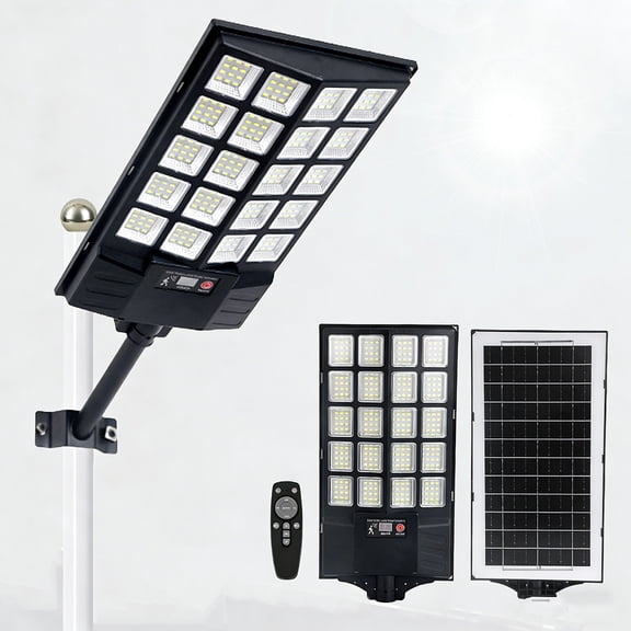 Solar Powered Outdoor Lights Solar Lights Solar Street Lights Pole Barn Commercial Parking Lot Lights Outdoor Dusk to Dawn Solar Security Flood Light Motion Sensor Remote Control Led Lamp