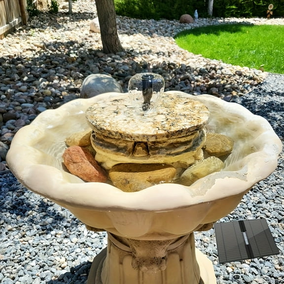 Solar-Powered Outdoor Pond Fountain Kit - 2500mAh Battery, 12 LED Lights, Foldable Panel. Multiple Nozzles for Bird Baths, Ponds, Gardens, Pools