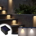 thumbnail image 1 of Solar Powered Outdoor Step Light | Wall Mount Fixture | Polycrystalline Silicon Solar Panel | Waterproof ABS | Automatic Dusk-to-Dawn Control | 8x4.5x3 cm | Black | 1 Pack, 1 of 8