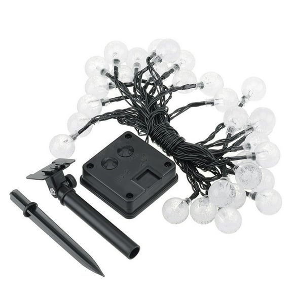 Solar Powered Outdoor String Lights, 30 LED Garden Ball Bulbs with Warm Yellow Glow for Christmas Patio Decor, Waterproof Courtyard Lighting Yellow