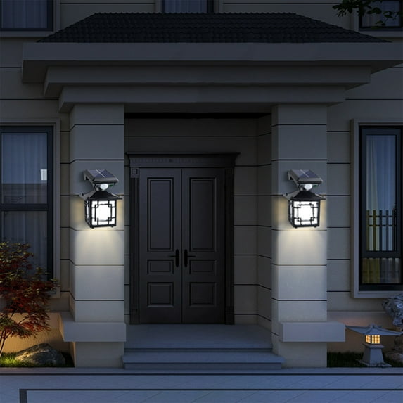 Solar Powered Outdoor Wall Light with Motion Sensor, Warm White LED, Weatherproof IP65 for Garden, Patio, and Yard Security