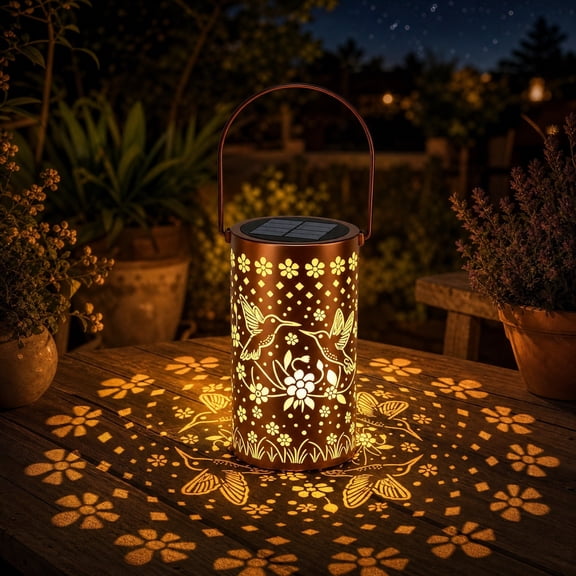 Solar Powered Outdoor Waterproof Hummingbird Decorative Light, Hollow Hanging Villa Ground Stake Lamp, Decorative Lawn Light for Garden, Patio, Yard & Pathway