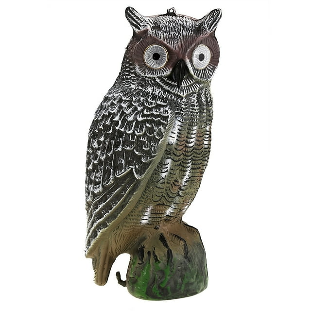 Solar Powered Owl Hunting Decoy Bird Scarer Deterrent Pest Control ...