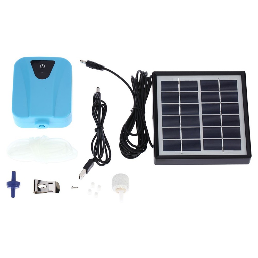 Solar Powered Oxygenation Pump Set Oxygenator Water Oxygen Pump Pond 