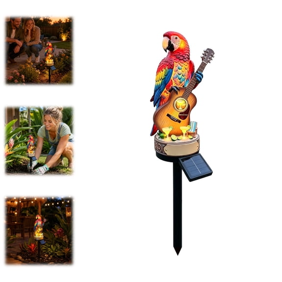 Solar-Powered Parrot Garden Light,Tropical Yard Decor Lamp, Waterproof Solar Stake Light with Auto On/Off for Outdoor Yard Patio Pathway Garden Decor (1pcs)
