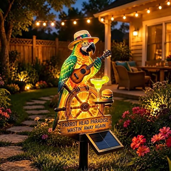 Solar-Powered Parrot Garden Light, Whimsical Yard Decor and Patio with Lamp, Waterproof Patio Decorations for Lawn, Backyard, Pool, Party (1PC)