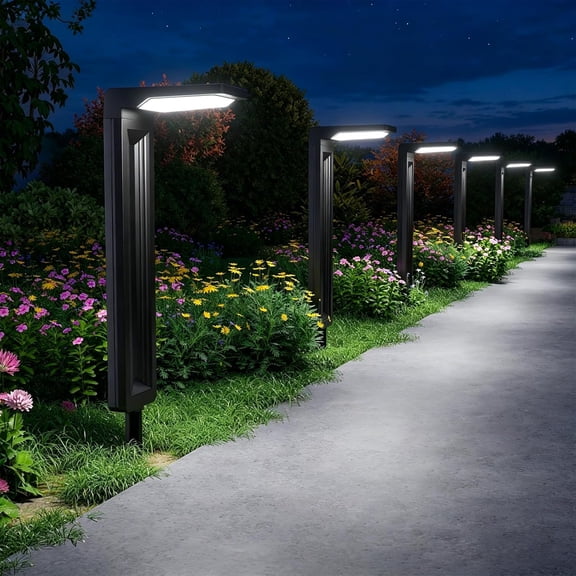 Solar Powered Pathway Lights Outdoor Waterproof Bright Walkway Landscape Lamp for Outside, Path, Driveway, Sidewalk, Yard, Lawn, Garden, Trail, Modern Design and