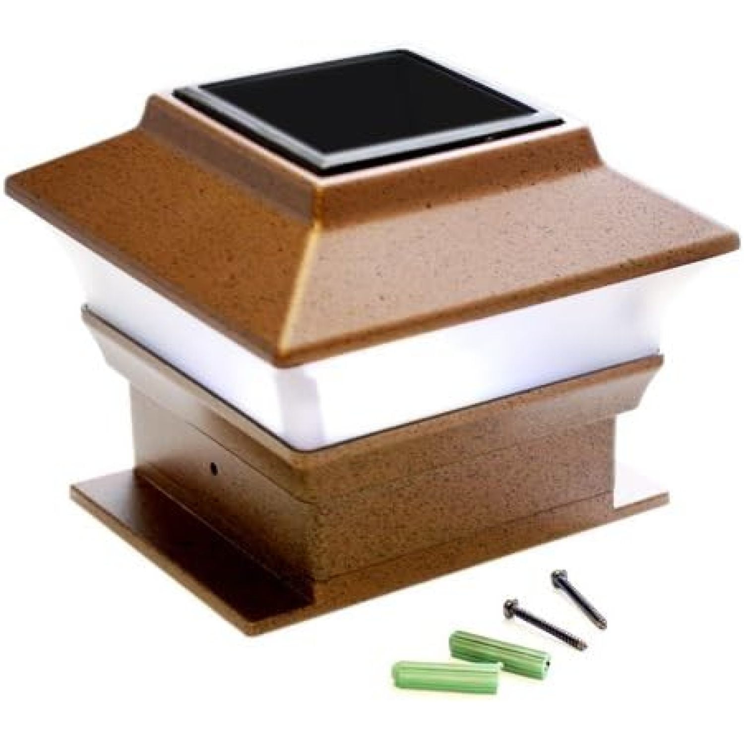 Solar Powered Plastic Copper Square Deck Fence Mount LED Light - (Set ...
