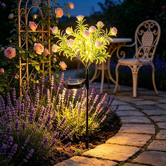 Solar Powered Plastic Hydrangea Stake Lights, 23.6-Inch Waterproof Rainbow LED Windmill Ground Lamp for Outdoor Garden Yard Landscape Decoration