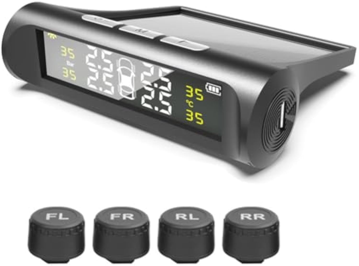 Solar-Powered RV, Trailer TPMS with 4 Sensors & LCD for Live Tire ...