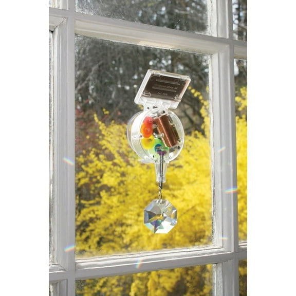 Solar Powered Rainbow Maker - Fun Home Window Decor, Gift for Christmas & Birthdays, Single Crystal