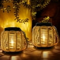 thumbnail image 1 of Solar-Powered Rattan Outdoor Lanterns - Waterproof Hanging Decorative Lights for Patio, Garden & Boho Ambiance, 1 of 7