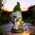 thumbnail image 1 of Solar-Powered Resin Gnome Dwarf Garden Decor Light - Cute Statue Craft Yard Patio Decor, Solar Rechargeable LED, Durable Weatherproof, Perfect for Outdoor Home Garden Night, Green, 1pc, 1 of 9
