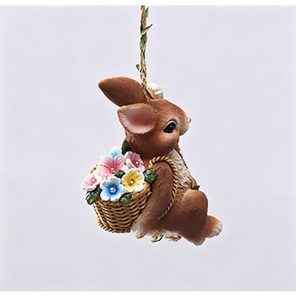 Solar-Powered Resin Rabbit Garden Statue Climbing Wall Decoration For Courtyard Balcony Patio 1 Pack