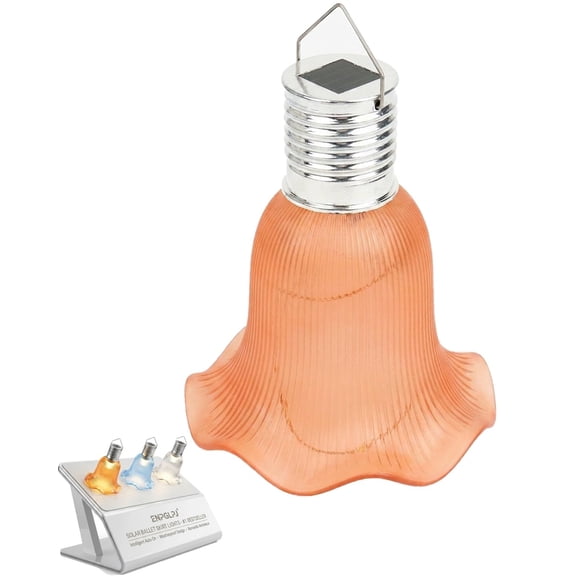 Solar Powered Ribbed Tulip Hanging Light Outdoor Waterproof Garden Lantern Decorative LED Lamp for Patio Yard Balcony Porch Pathway Backyard Tree Shepherd Hook Color Changing Warm Glow Hanging Decor