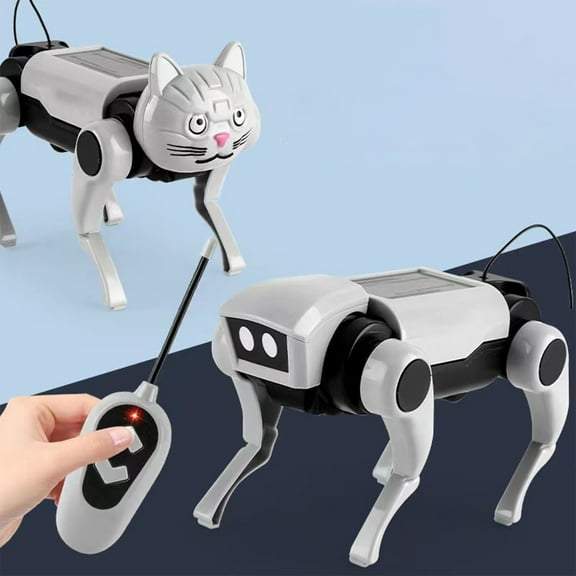 Solar Powered Robot Dog Solar Science Experiment Toy Assembly Kit For Primary School Students Intelligent Robot Requires 2 NO.7 Batteries Not Included