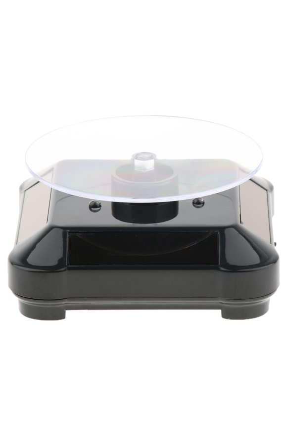 Solar Powered Rotating Display Turntable Stand With LED Light For Jewelry Watch Phone, Save