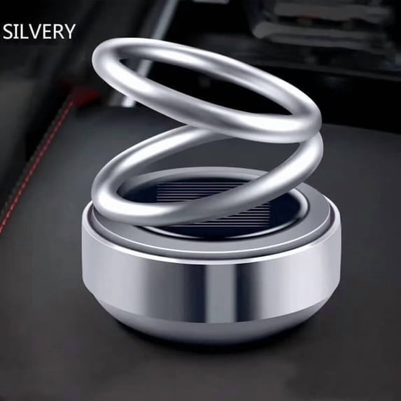 Solar Powered Rotating Double Ring Car Aromatherapy Hanging Home Decor, Long Lasting Fragrance Auto Rotate Ornament, Non Toxic Car Interior Air Freshener Decoration for Daily Use, B