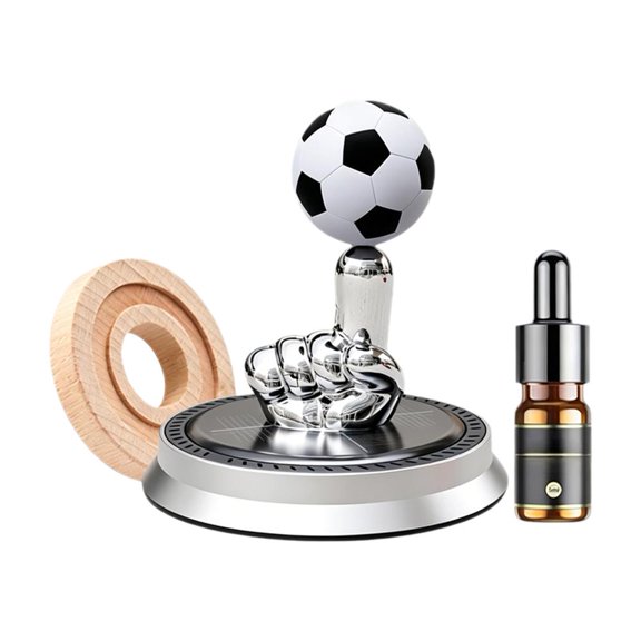 Solar Powered Rotating Soccer Ball Car Diffuser, Instant Fresh Scent 360°Aromatherapy Diffuser, Football Decor for Dashboard Personalized Car Ornament & Air Purifier - Color D