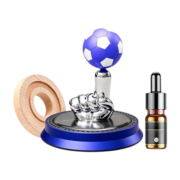 Solar Powered Rotating Soccer Ball Car Diffuser - Instant Fresh Scent 360°Aromatherapy Diffuser - Football Decor for Dashboard Personalized Car Ornament & Air Purifier - Color C