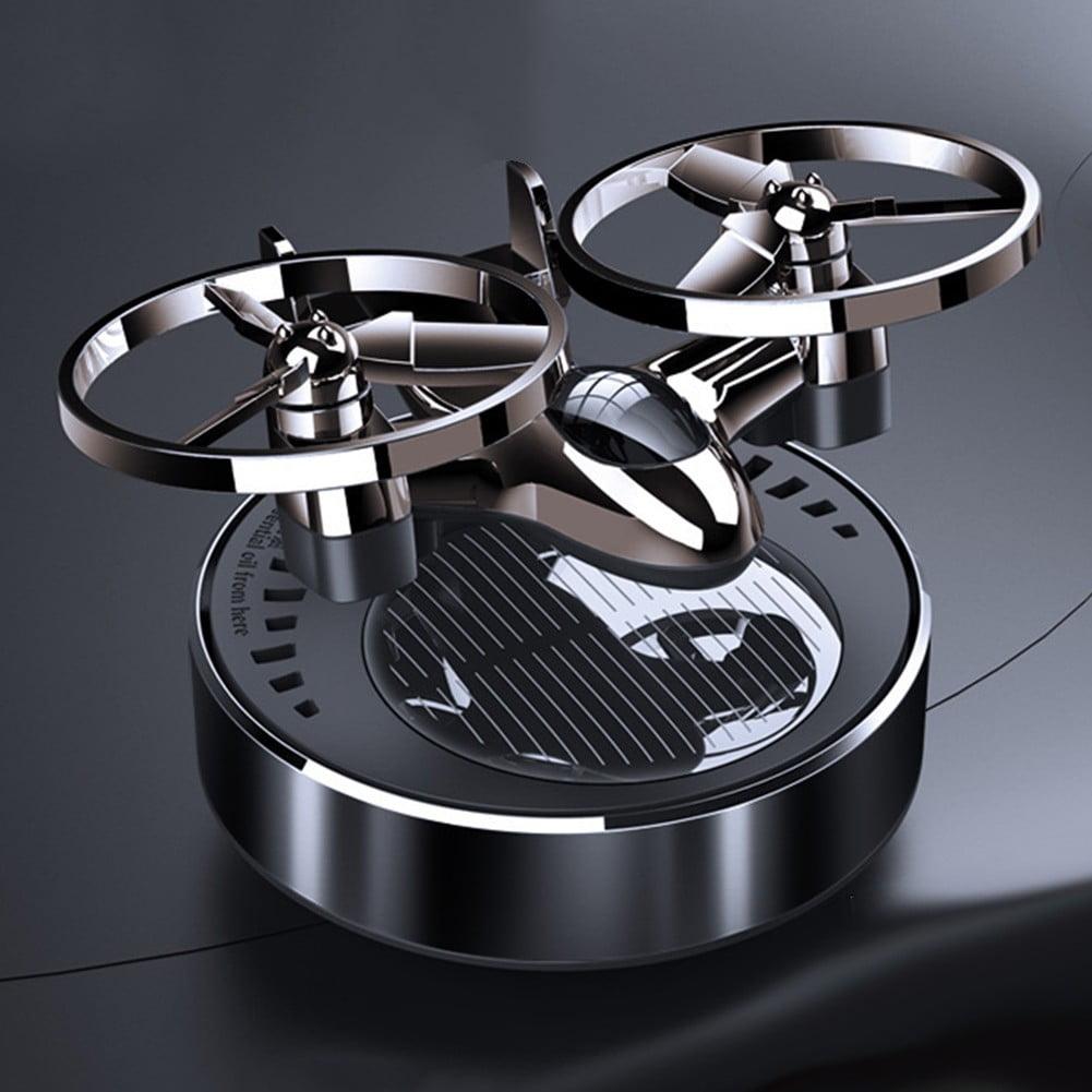 Solar Powered Rotation Helicopter Car Energy Air Freshener Fragrance