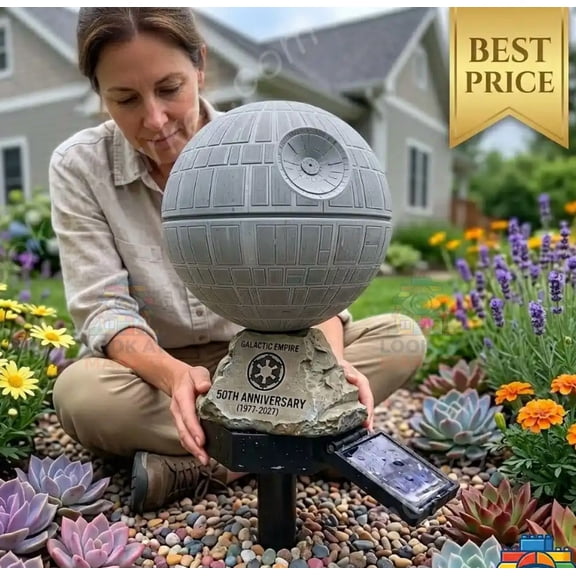 Solar Powered Sci-Fi Space Station Garden Stake Light, Outdoor Decorative Geometric Orb Landscape Path Lamp for Yard Lawn Patio Decoration