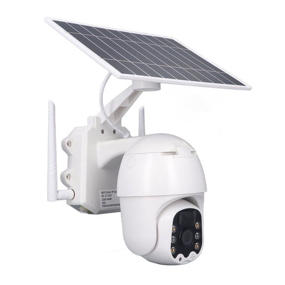 Solar Powered Security Camera 3MP 1080P HD Wireless 360 PIR Motion Detection Outdoor Camera / 25.4 cm IP65 Waterproof Surveillance System with Night Vision Two Way Audio and 2.4GHz WiFi