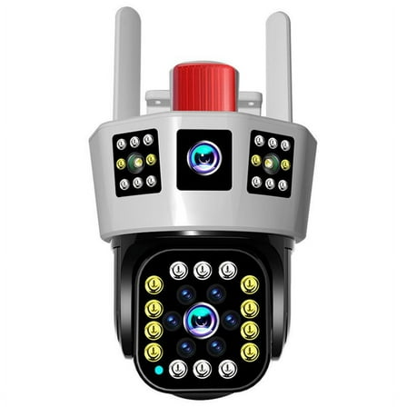 Solar Powered Security Camera Outdoor Wireless 4G Cellular Three View Monitoring 360 Degree Waterproof For Home 1Pc